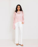 HIGH WAIST WIDE LEG PANTS-WHITE