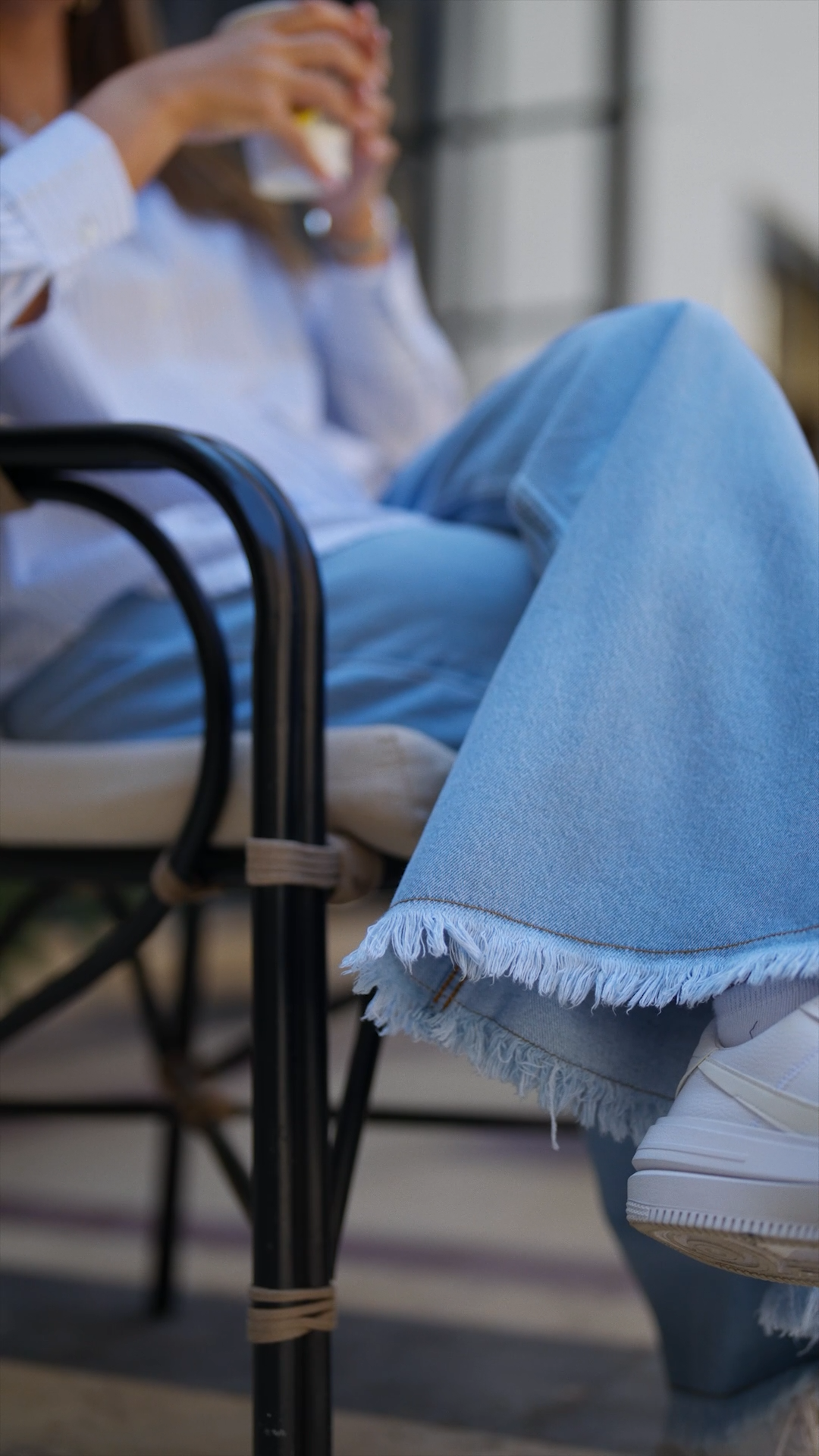 WIDE LEG DENIM PANTS -LIGHT BLUE