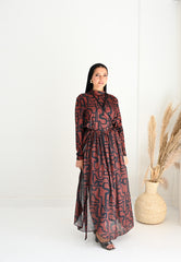 COVERUP CHIFFON SKIRT-BROWN CHARM