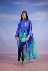 LILAC BLOSSOM KIMONO-BLUE