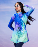 LILAC BLOSSOM SWIMSUIT TOP -BLUE