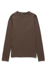 Long sleeve Ribbed Top - BROWN