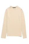 Long sleeve Ribbed Top - BEIGE