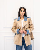 MIXED GABARDINE JACKET -BEIGE