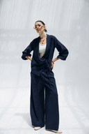 Minimal WIDE LEG PANTS -NAVY BLUE