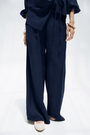 Minimal WIDE LEG PANTS -NAVY BLUE
