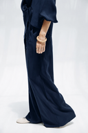 Minimal WIDE LEG PANTS -NAVY BLUE