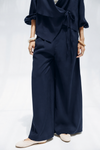 Minimal WIDE LEG PANTS -NAVY BLUE