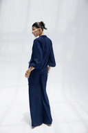 Minimal WIDE LEG PANTS -NAVY BLUE