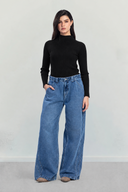 ESSENTIAL RIBBED TOP -BLACK