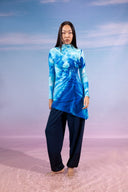 WIDE LEG SWIMPANT-BLUE BLACK