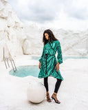 OLIVA GREEN LONG SWIMTOP
