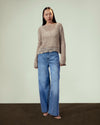 OVERSIZED CUTWORK BLOUSE-cafe