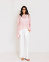 OVERSIZED CUTWORK BLOUSE-PINK