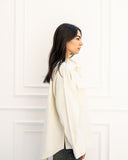 OVERSIZED GABARDINE SHIRT-OFF WHITE