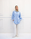 OVERSIZED LINEN SHIRT-BABY BLUE