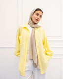 OVERSIZED LINEN SHIRT-YELLOW