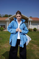 OVERSIZE DENIM SHIRT-BLUE