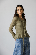 LACE MUSE BLOUSE -OLIVE