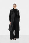 Long Leather Coat -BLACK