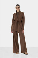 2 PIECES WITH BELT WOOL SET - CHOCOLATE