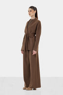 2 PIECES WITH BELT WOOL SET - CHOCOLATE