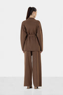 2 PIECES WITH BELT WOOL SET - CHOCOLATE