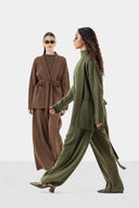 2 PIECES WITH BELT WOOL SET - CHOCOLATE