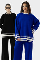 STRIPPED WOOL SET - BLUE