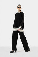 STRIPPED WOOL SET - BLACK