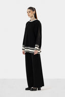 STRIPPED WOOL SET - BLACK