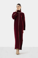 CONTRAST PIPING KNIT DRESS