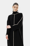 CONTRAST PIPING KNIT DRESS