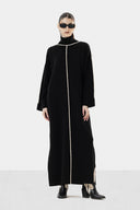 CONTRAST PIPING KNIT DRESS