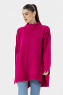 LONG KNIT PULLOVER - FUCHSIA