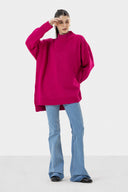 LONG KNIT PULLOVER - FUCHSIA