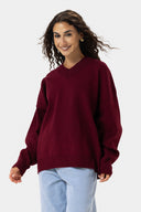V-NECK KNIT PULLOVER