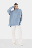 LONG KNIT PULLOVER - BABY BLUE