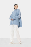 LONG KNIT PULLOVER - BABY BLUE