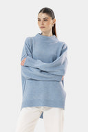 LONG KNIT PULLOVER - BABY BLUE