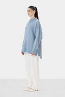 LONG KNIT PULLOVER - BABY BLUE
