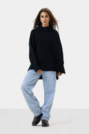 LONG KNIT PULLOVER - PETROLEUM