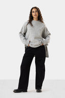 LONG KNIT PULLOVER - LIGHT GRAY