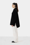 LONG KNIT PULLOVER - BLACK