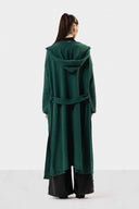LONG KNIT HOODED CARDIGAN
