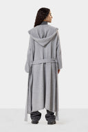 LONG KNIT HOODED CARDIGAN