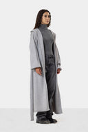 LONG KNIT HOODED CARDIGAN