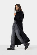 LONG KNIT HOODED CARDIGAN