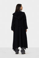 LONG KNIT HOODED CARDIGAN
