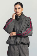 URBAN CHECK JACKET -BROWN